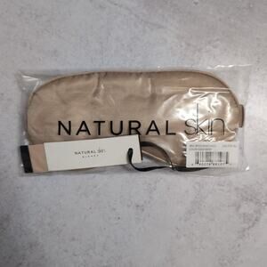 NWT Natural Skin Gold Dust Satin Elastic Basic Sleep Mask One Size